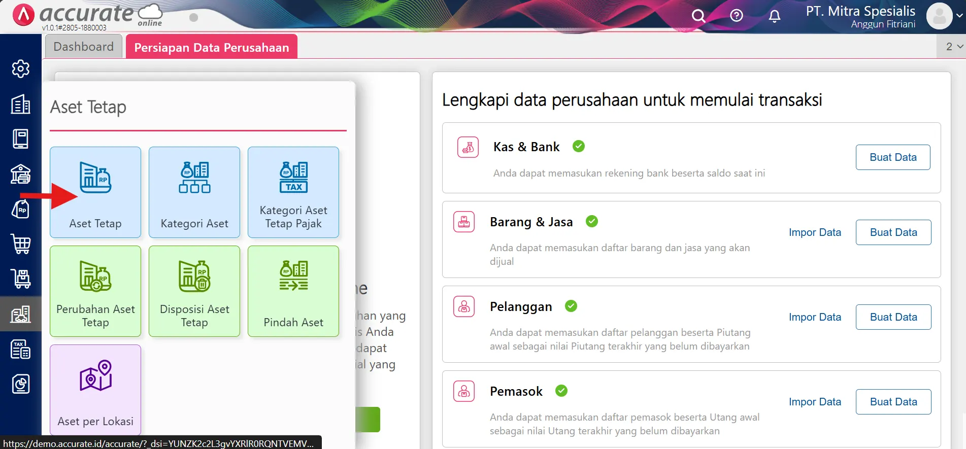 8 mencatat biaya renovasi atau pembangunan aset tetap sebagai nilai aset tetap